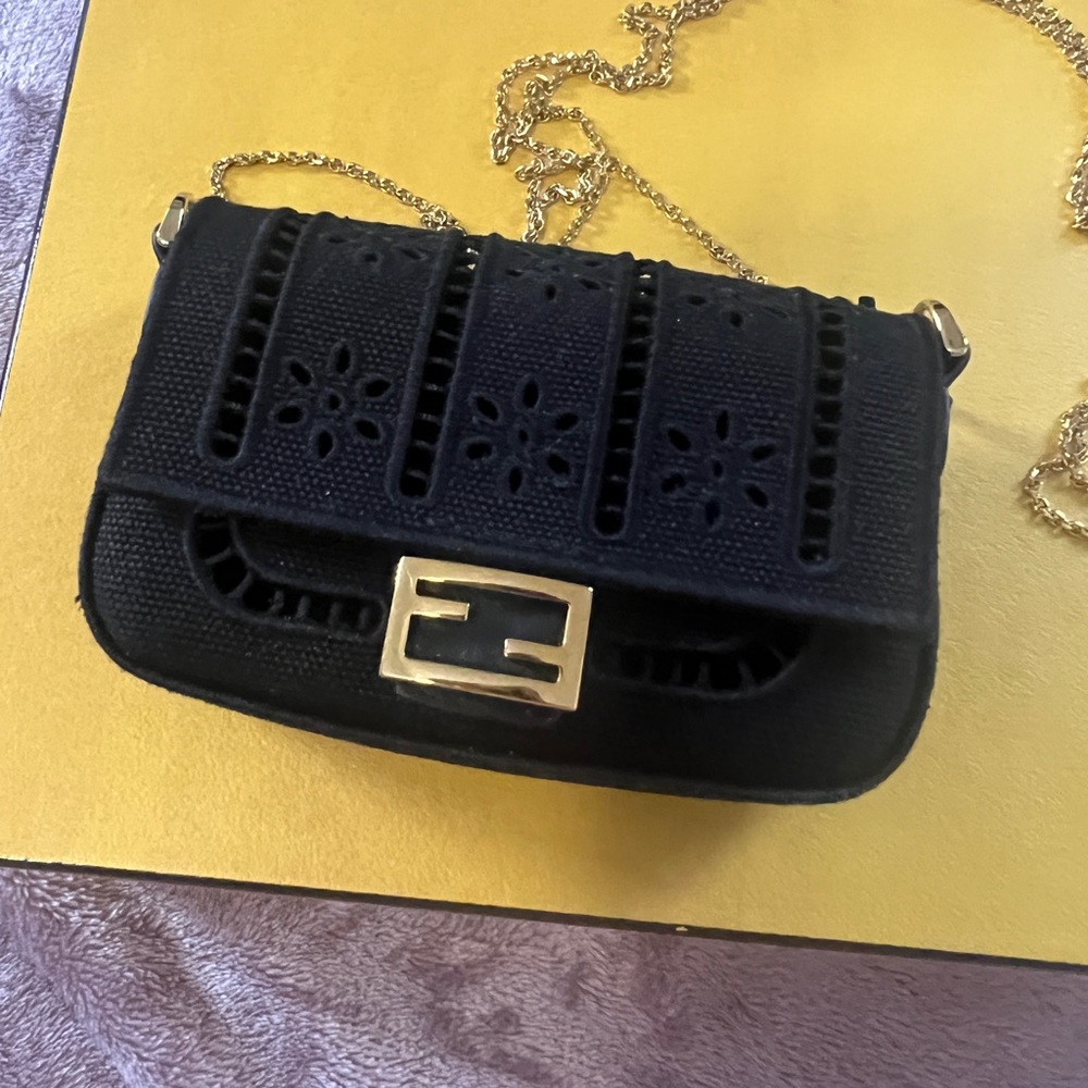 Fendi Mini Baguette Jacquard FF fabric bag